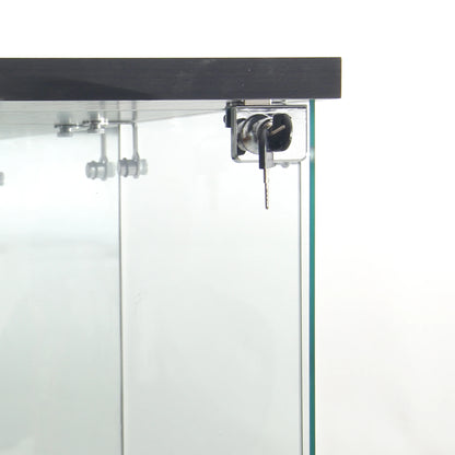 Vitrinekast – Glasvitrine – Displaykast – Opbergkast – Kast Met Dubbele Deuren – Zwart – Minimalistisch Design – 4 Legplanken – Eenvoudige Montage