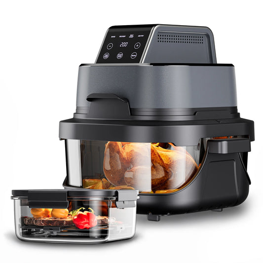 GTPLAYER Airfryer Multifunctional Hot Air Fryer 4 Litre with Easy View Window Glass Container Hi-Fry Automatic Sc