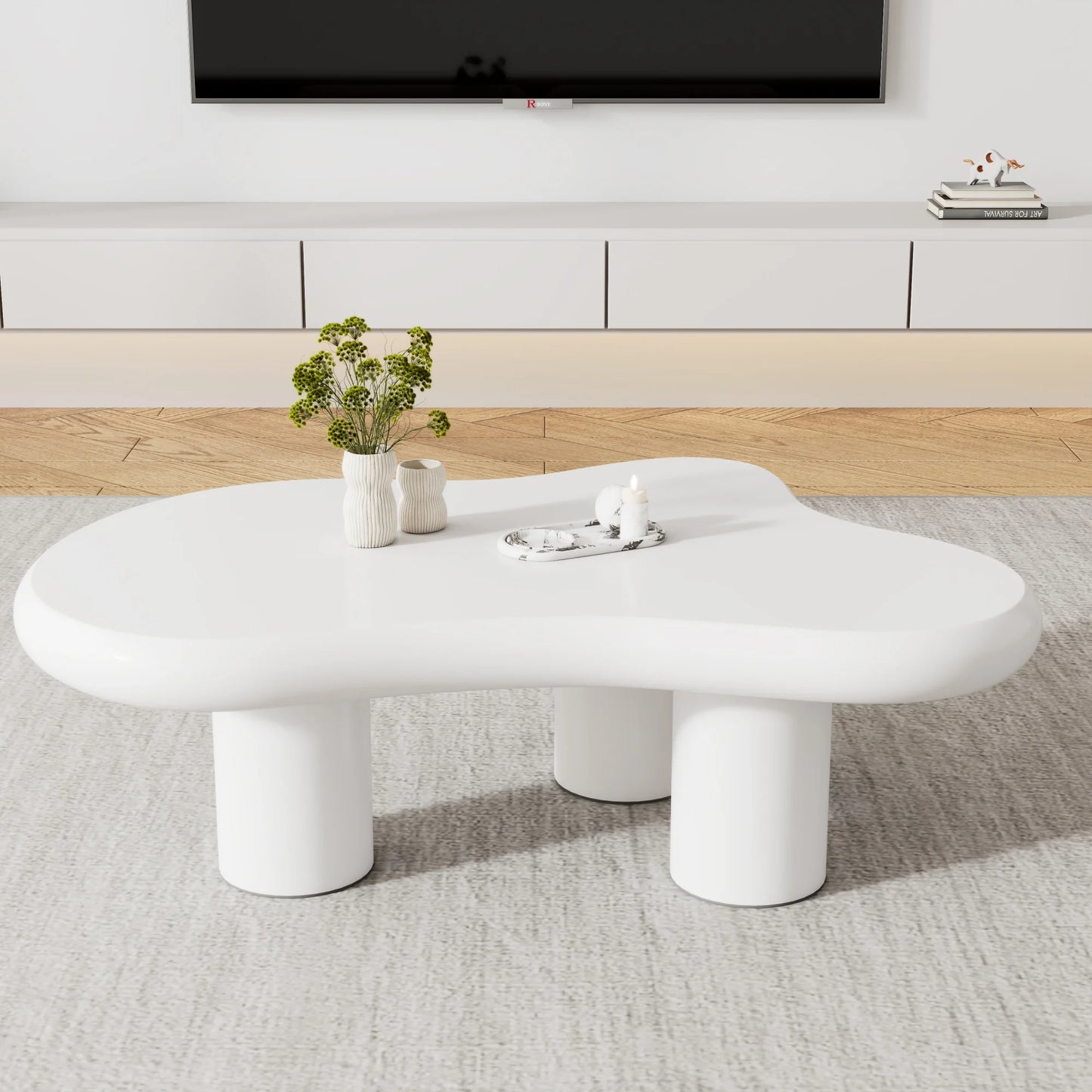 Salontafel – Wolkvormige - Originele Tafel – Design Tafel – Woonkamer Tafel – MDF Tafel – 97x67 cm – Draagvermogen 80 kg - QUORE