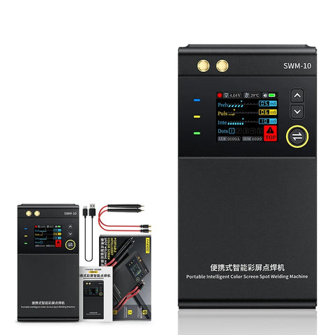 Lasmachine - Elektrische Lasser - Puntlasser - Draagbare Mini Puntlasmachine - met 1,8” LCD - 5000mAh - Verstelbare Doe-Het-Zelf Lasser - Zwart