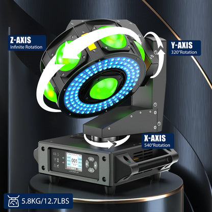 160W RGBW Moving Head Licht – DJ Licht – Podiumverlichting – Disco Verlichting – Stage Light – 3-Assige Rotatie – DMX Stroboscoop Effect – Compact & Duurzaam
