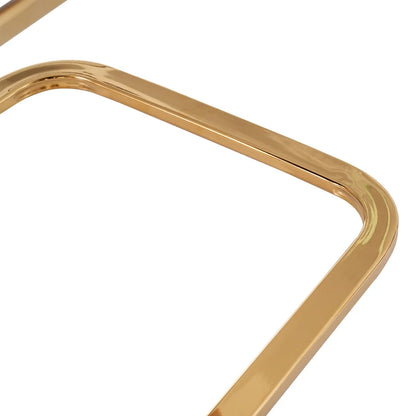 Eetkamerstoel – Set Van 6 - Velours Woonkamerstoel – Comfortabele Fauteuil – Lounge Stoel – Zacht Gewatteerd Zitvlak – Goud Metalen Pootjes - Beige