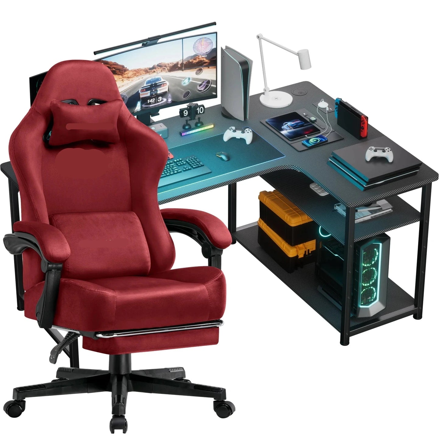 Gamestoel – Gaming Stoel – Bureaustoel – Racing Stoel – Game Chair – Verstelbaar – 360° Draaibaar Met Metalen Frame