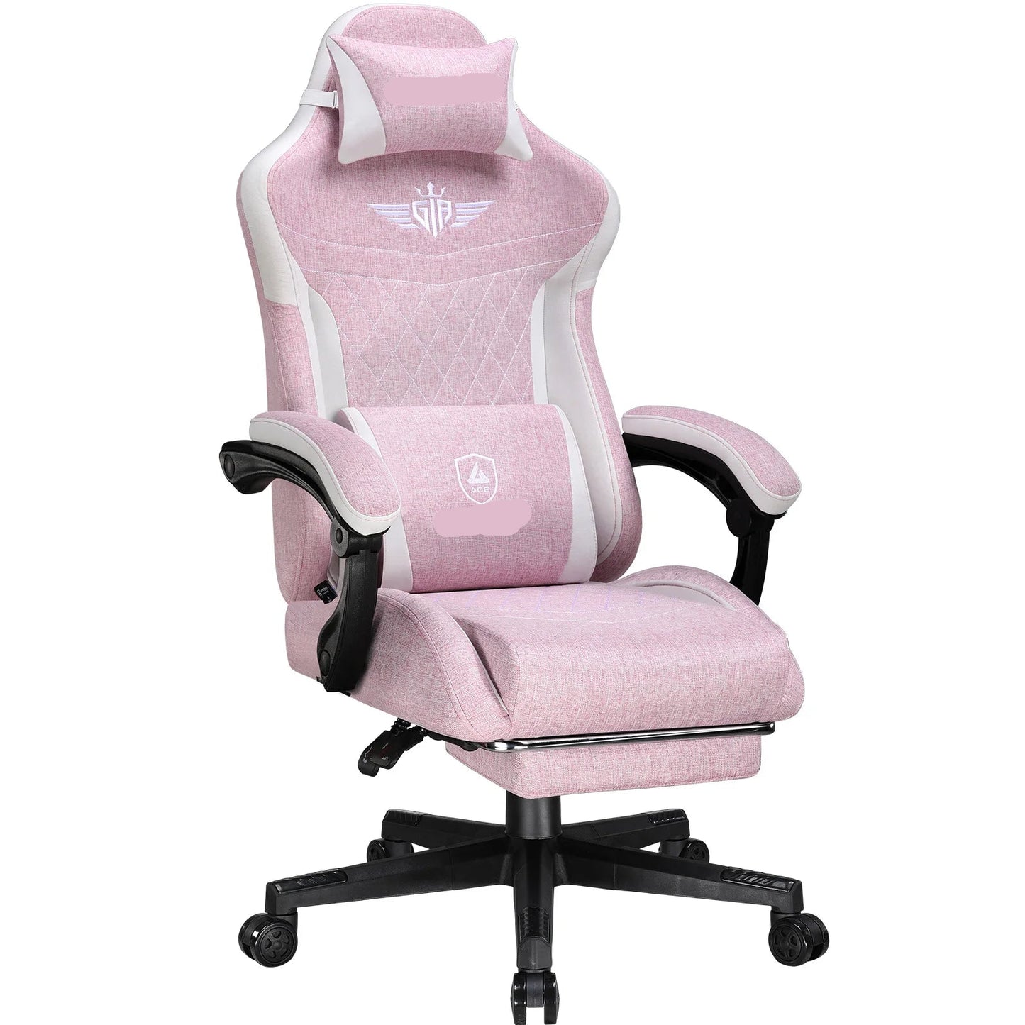 Ergonomische Bureaustoel – Gamingstoel – Kantoorbureau Stoel – Comfortabele Stoel – Verstelbare Rugleuning – Ademend Stof – Voetensteun - Roze