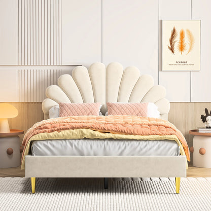 Gestoffeerd Tweepersoonsbed – Bedframe – Slaapbank – Boxspring – Bed 140x200 cm – Velvet Bekleding – Stevige MDF Constructie - QUORE