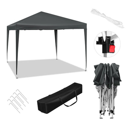 Partytent - Vouwtent - Pop-Up Partytenten - Easy up Tent - Party Tent Opvouwbaar - 300x300cm - voor Tuin Evenementen en Feesten - Waterdichte - Pagodetent met Zonnebescherming - voor Camping, Festival of Bruiloft - Antraciet - QUORE