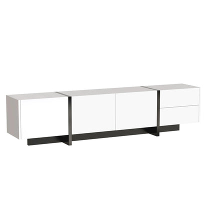 TV-Meubel – Tv-Meubel Met Opbergruimte – Tv-Kast – Woonkamermeubel – Hoogglans Wit – 190 Cm Breed – Max 50 Kg Draagkracht - 190 x 35 x 45cm - Wit