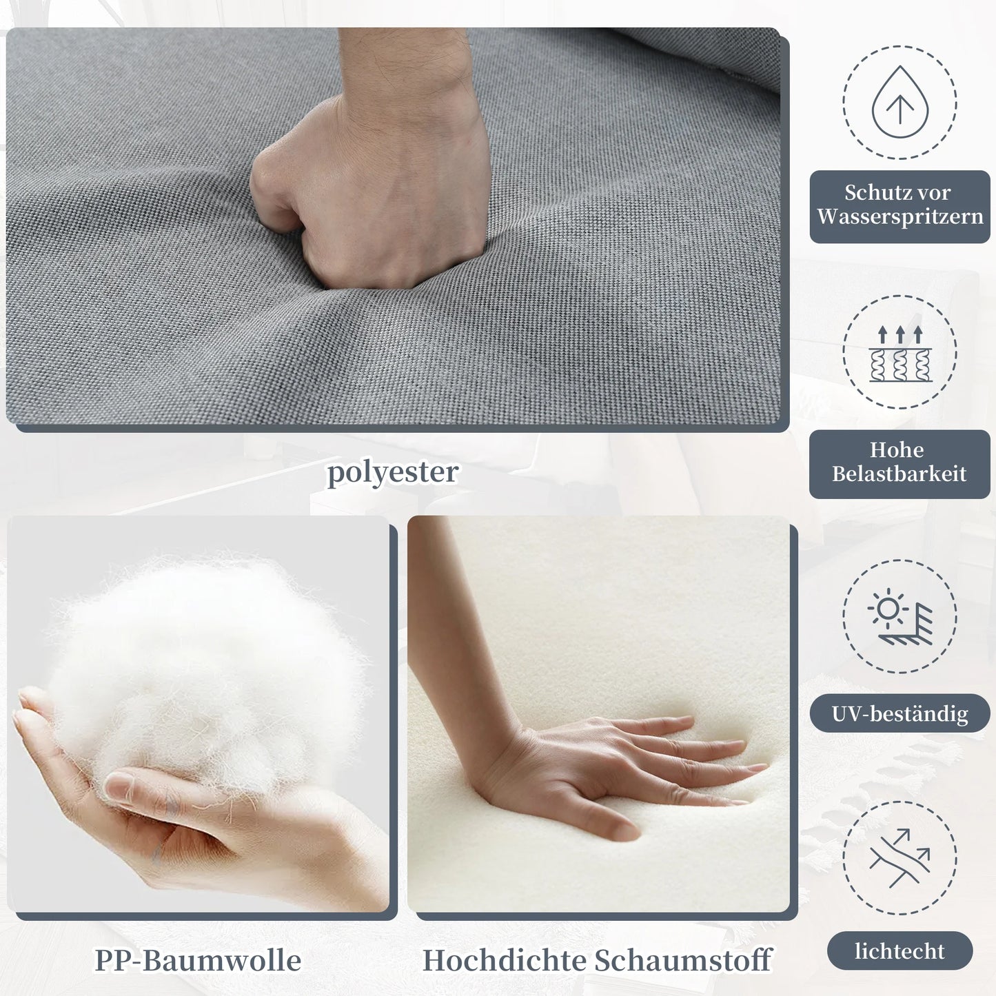 Loungeset Buiten – Hoekloungeset – Tuinmeubel – Balkonset – Terrasmeubel – Gegalvaniseerd Stalen Frame – Dikke Comfortabele Kussens