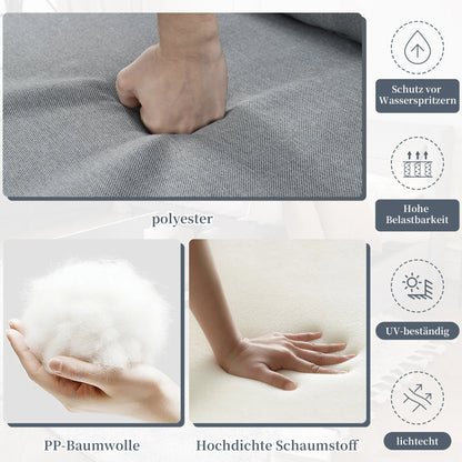 Loungeset Buiten – Hoekloungeset – Tuinmeubel – Balkonset – Terrasmeubel – Gegalvaniseerd Stalen Frame – Dikke Comfortabele Kussens