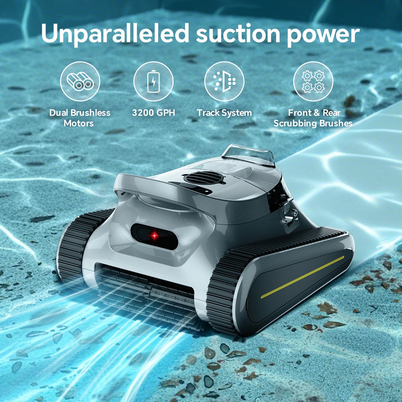 Draadloze Zwembadrobot – Zwembadreiniger – Automatische Poolrobot – Batterijrobot – Vloer En Wandreiniging – 180W Zuigmotor – 180 Minuten Batterijduur - QUORE