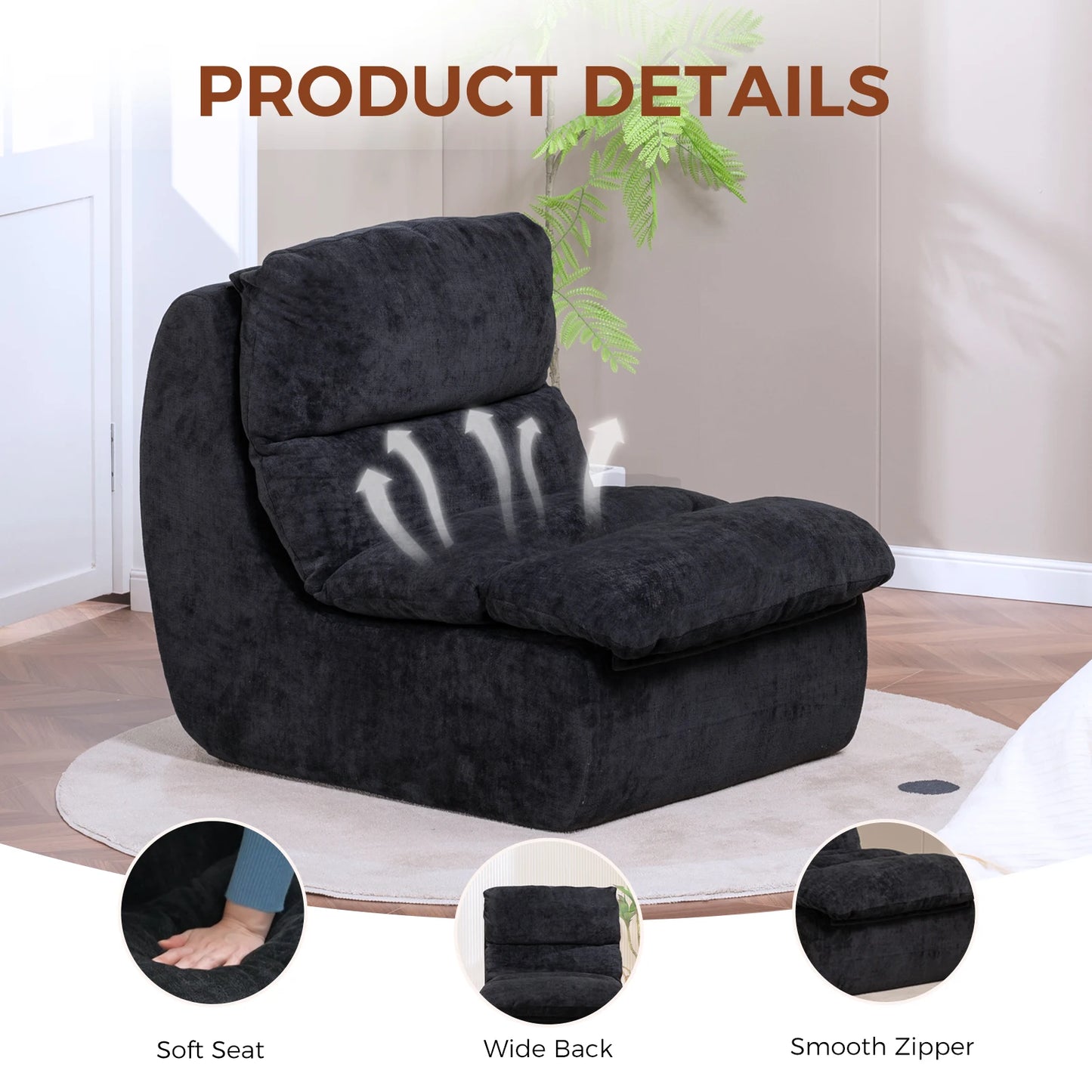 Eénpersoons Velvet Sofa – Fauteuil – Zitzak – Loveseat – Sessel – Compact – Corduroy Stof