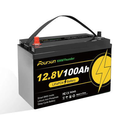 12V 100Ah LiFePO4 Batterij – Accu – Energieopslag – Solar Batterij – Camper Accu – Zonder Lader – Lichtgewicht & Langdurig (4500+ Cycles) – Ingebouwd BMS Veiligheidsysteem - QUORE