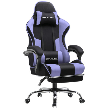 Ergonomische Gamingstoel – Bureaustoel – Game Stoel – Computerstoel – Draaibare Stoel – Met Voetensteun – Lendensteun met Massagefunctie – Met Ademend Stof