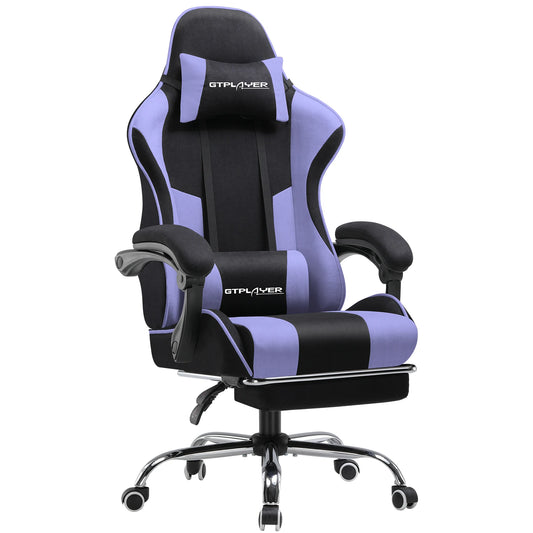 Ergonomische Gamingstoel – Bureaustoel – Game Stoel – Computerstoel – Draaibare Stoel – Met Voetensteun – Lendensteun met Massagefunctie – Met Ademend Stof