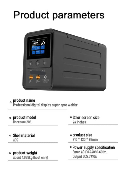 Spotlasmachine – Spotlasser – Lasapparaat – Puntlasmachine – Draagbare Lasmachine – 1800 Ampère – Digitale Display