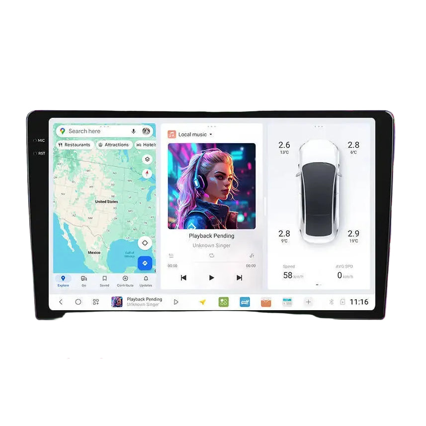 Universele Multimedia Radio – CarPlay Radio – Android Auto Systeem – Auto Touchscreen – Dubbele Din Autoradio – 10,36 Inch Scherm – 4G LTE WiFi & DSP Geluidstechnologie