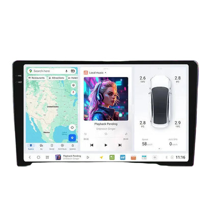 9,5 Inch Touchscreen Auto Multimedia Speler – Autoradio – Navigatiesysteem – CarPlay – Android Auto – 12GB RAM – 4G LTE WiFi Connectivity