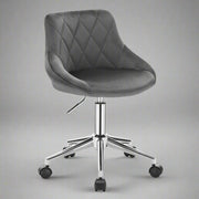 Office Stool Chair Desk Beautician's Club Chair Velvet Height Adjustable Swivel Chair with Wheels Home Office Backrest Chair
