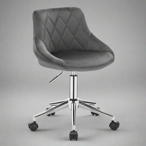 Office Stool Chair Desk Beautician's Club Chair Velvet Height Adjustable Swivel Chair with Wheels Home Office Backrest Chair