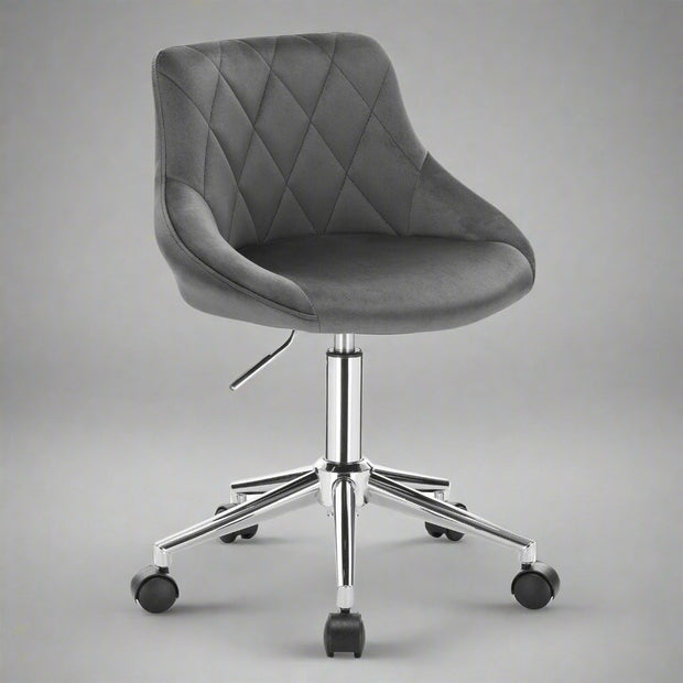 Office Stool Chair Desk Beautician's Club Chair Velvet Height Adjustable Swivel Chair with Wheels Home Office Backrest Chair