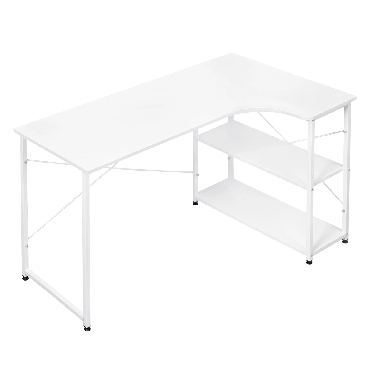 Computertafel - Computerbureau - Computermeubel - Laptoptafel - Gamingtafel - L-vormig - Licht eiken en zwart