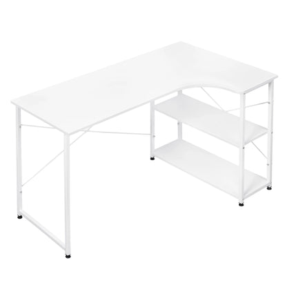 Computertafel - Computerbureau - Computermeubel - Laptoptafel - Gamingtafel - L-vormig - Licht eiken en zwart