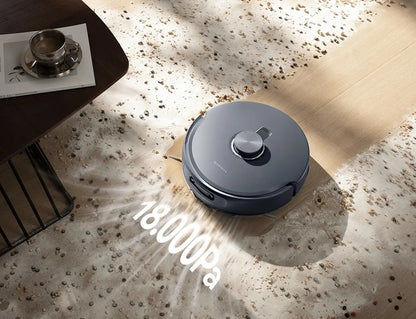 Robotstofzuiger – Robotstofzuiger met Dweilfunctie – Slimme Stofzuiger – Automatische Reinigingsrobot – Grijs – 18.000 Pa Zuigkracht – Zelfreinigend Met Ai-vision