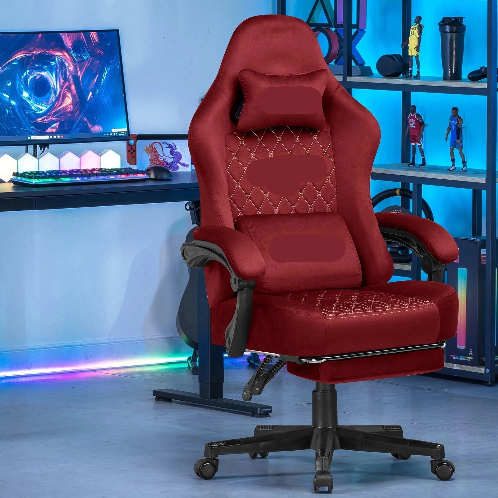 Gamingstoel – Gamestoel – Bureaustoel – Gaming Chair – Ergonomische Stoel – Verstelbare Hoogte – Ademend Stof - QUORE