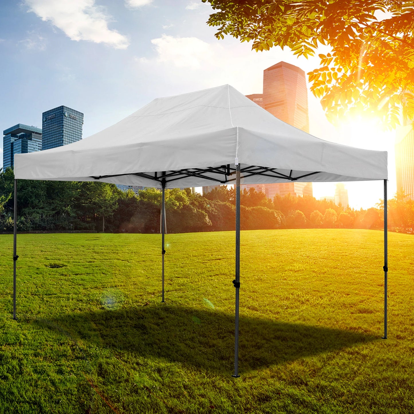 Vouwpaviljoen – Partytent – Vouwtent – Schaduwdoek – Tuinkamer – 3 X 4,5 Meter – Waterdicht 420D Oxford - Blauw