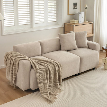 3-Zits Slaapbank – Slaapbank Driezits – Slaapbank Met Bedfunctie – Bankbed – Slaapbank Chenille – Ruime Zitbreedte 57 cm – Stevige Verhoogde Rugleuning