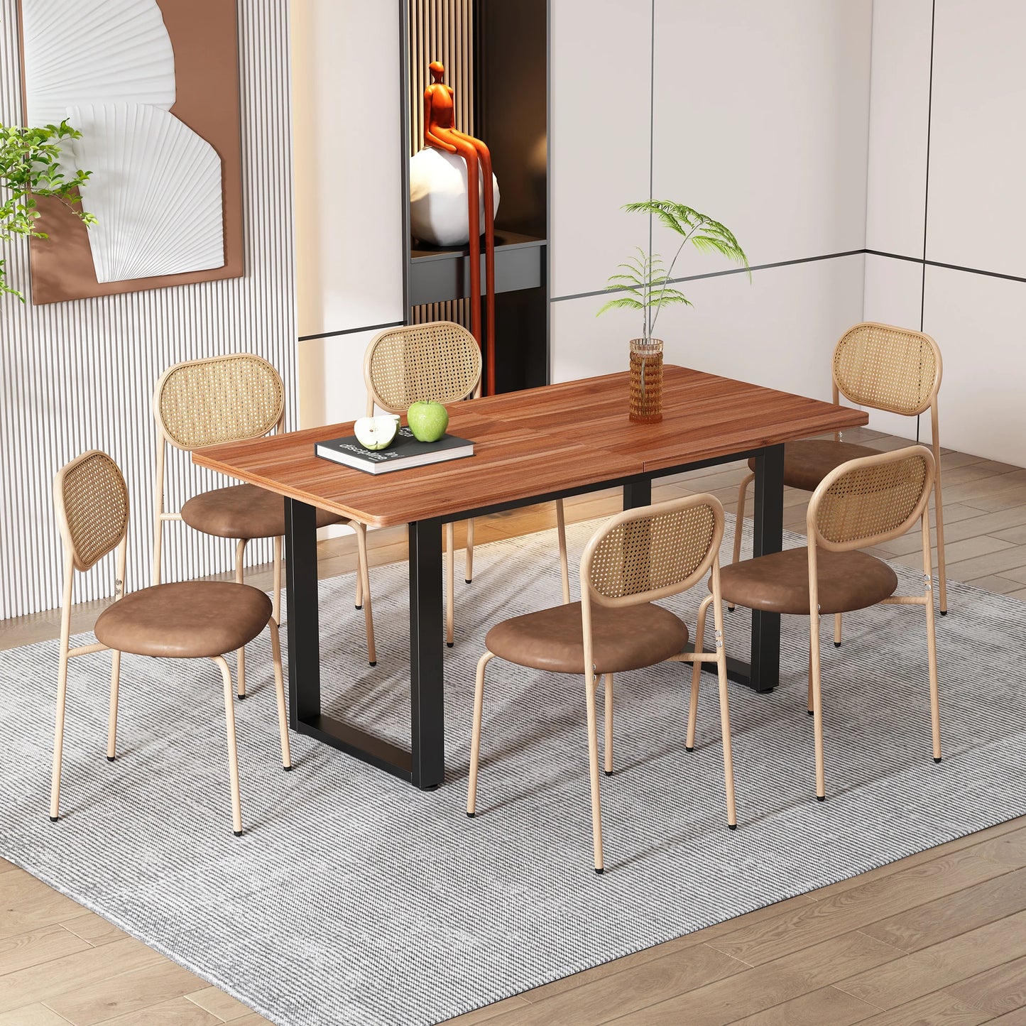 Eetkamerstoelen – Stoelen – Zitstoelen – Set – Metalen Poot – PU-Zitting – Ergonomisch Design