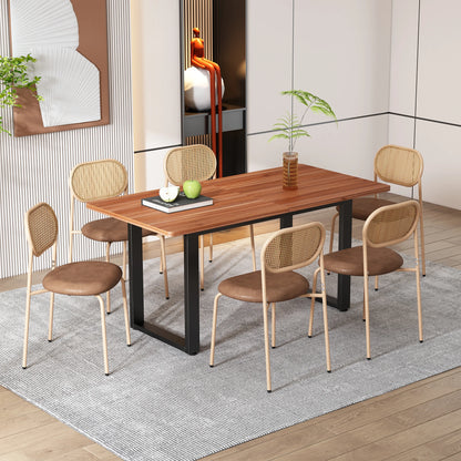 Eetkamerstoelen – Stoelen – Designstoelen – Set Van 4 – Ovale Rugleuning – Pu Zitkussen – Metalen Poot