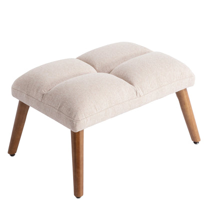 Fauteuil – Woonkamerstoel – Relaxstoel – Leesfauteuil – Beige Kleur – Verstelbare Rugleuning – Houten Poten - 69 × 96 × 60 cm - Beige