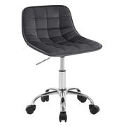 Chair - Office Chair - Dining Chairs - Adjustable Height - Comfortable - Backrest - 360° Rotation - Office - Make-up - Dark Gray Velvet