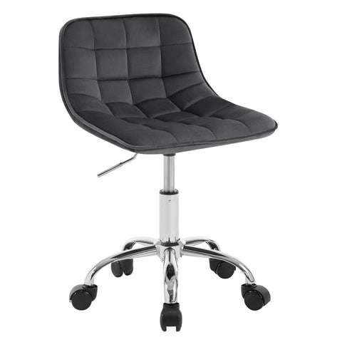 Chair - Office Chair - Dining Chairs - Adjustable Height - Comfortable - Backrest - 360° Rotation - Office - Make-up - Dark Gray Velvet