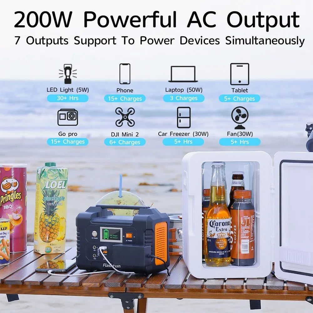Draagbare Powerstation – Mobiele Energiebank – Noodstroomvoorziening – Camping Accu – Powerbank 200W – Pure Sinusgolf AC Uitgang – 151Wh Lithiumbatterij - QUORE