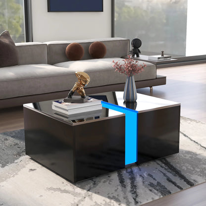 LED Salontafel – Verlichte Tafel – Salontafel Met Opbergruimte – Bijzettafel – 16 Kleuren LED Met Afstandsbediening – Uitschuifbare Lade