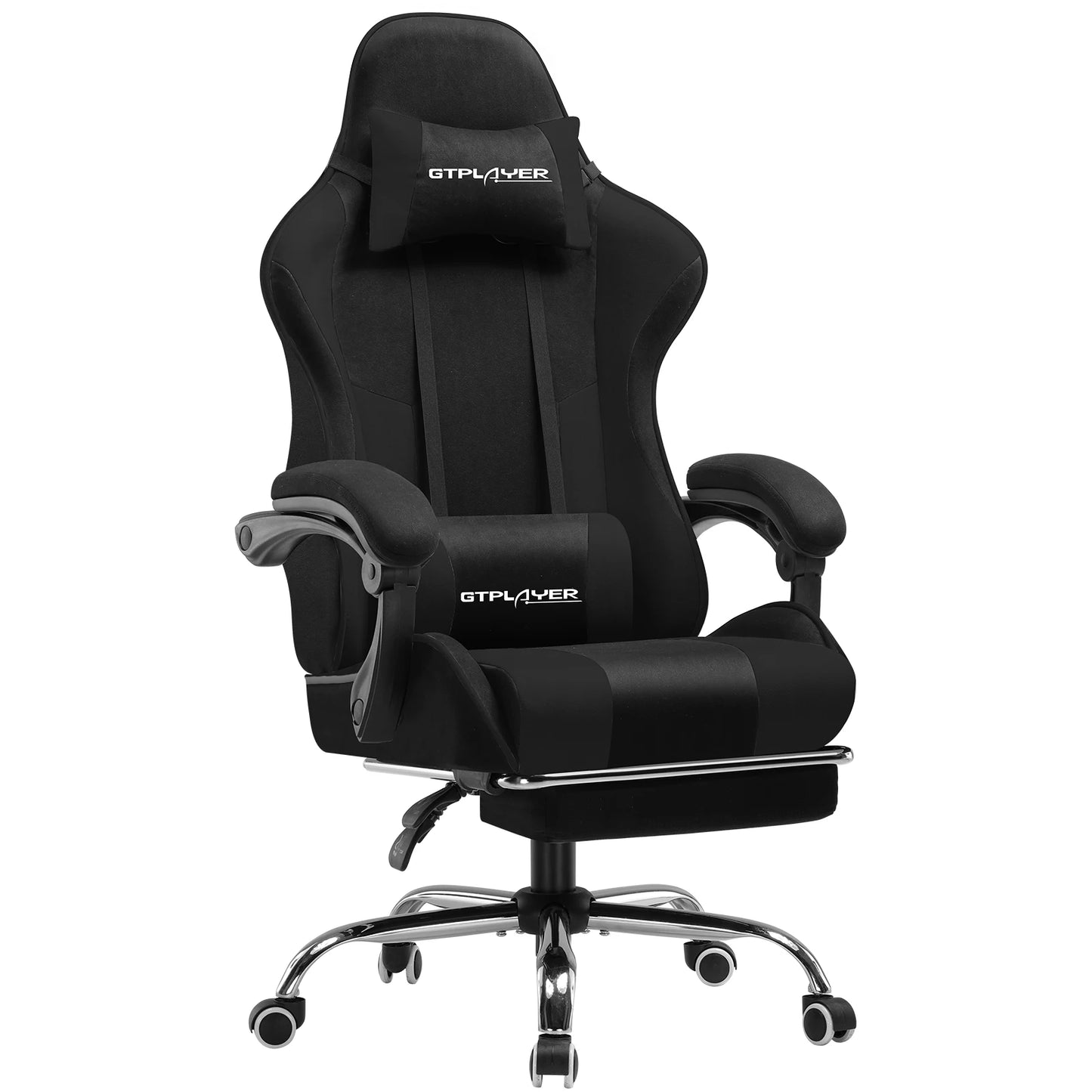 Ergonomische Gamingstoel – Bureaustoel – Office Chair – Gamestoel – Werkstoel – Met Voetsteun – Massage Lendenkussen – Ademend Stof