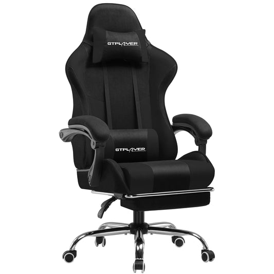 Ergonomische Gamingstoel – Bureaustoel – Office Chair – Gamestoel – Werkstoel – Met Voetsteun – Massage Lendenkussen – Ademend Stof