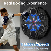 Music Boxing Machine - Music Boxing Machine voor de Muur - Gemonteerde Boks Trainer met Handschoenen & Bluetooth - Zwart