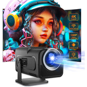 One Zisa - HY300 Mini - Beamer - Projector Beamer - Mini Meamer - 1920x1080dpi - Automatische focus - met WiFi - Android 11 - Zwart