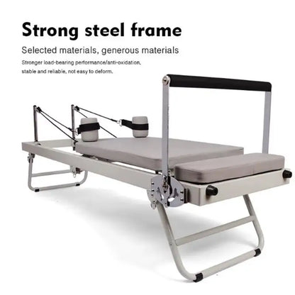 Pilatesapparaat – Pilates Reformer – Pilates Machine – Fitnessapparaat – Core Trainer – Inklapbaar en Compact – Stalen Frame – Verstelbare Weerstand