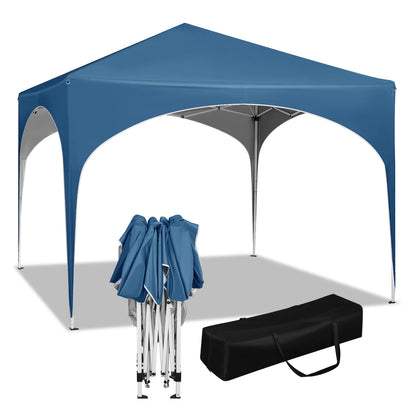Party Tent - Opvouwbare - Tuinpaviljoen - Waterproof - Kap 3x3m - Pop-Up - met Halfronde Dak - voor Buitenmarkt - Blauw