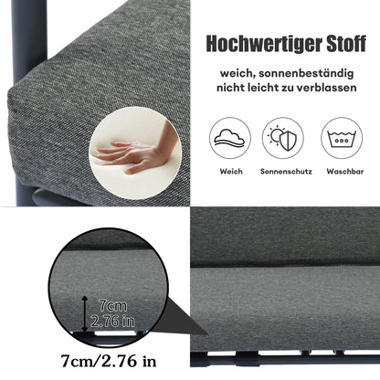 Loungeset – Loungeset Tuin – Buitenmeubel – Balkonset – Terrasmeubilair – Gegalvaniseerd Staal – Zonbestendig Polyester