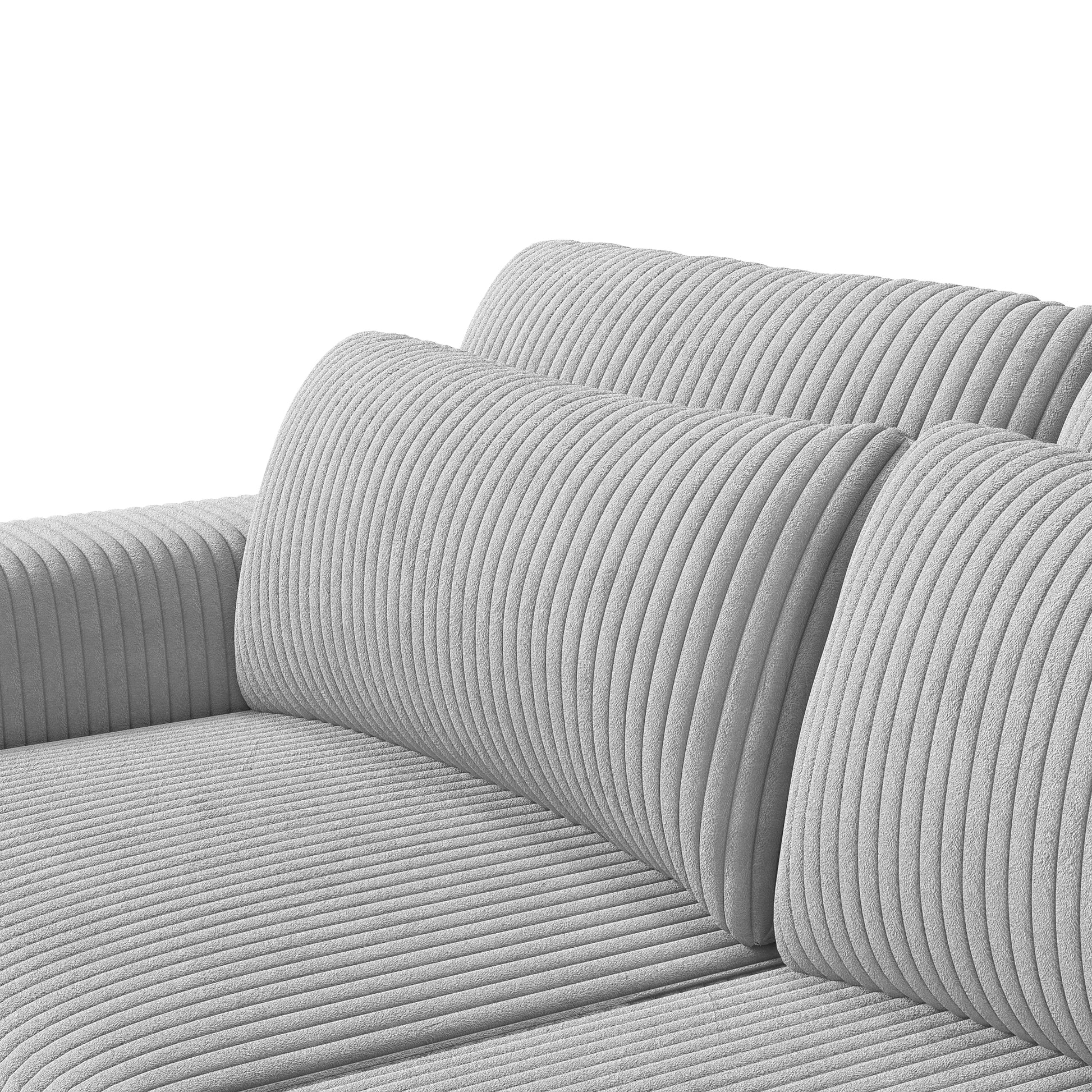 2-zits bank – tweezitsbank – sofa – zithoek – loveseat – modulaire opstelling – ribcorduroy bekleding – compact grijs design - QUORE