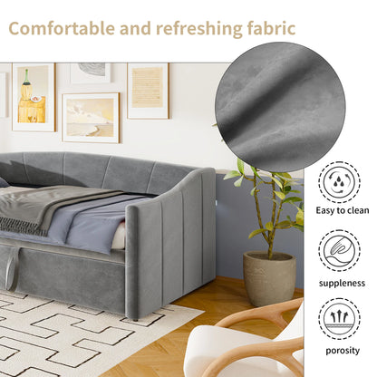Rosahqnda Folding Sofa 90/180x200cm Multifunctional Two-in-One Sofa Bed Single/Double Upholstered bed Velvet Guest bed