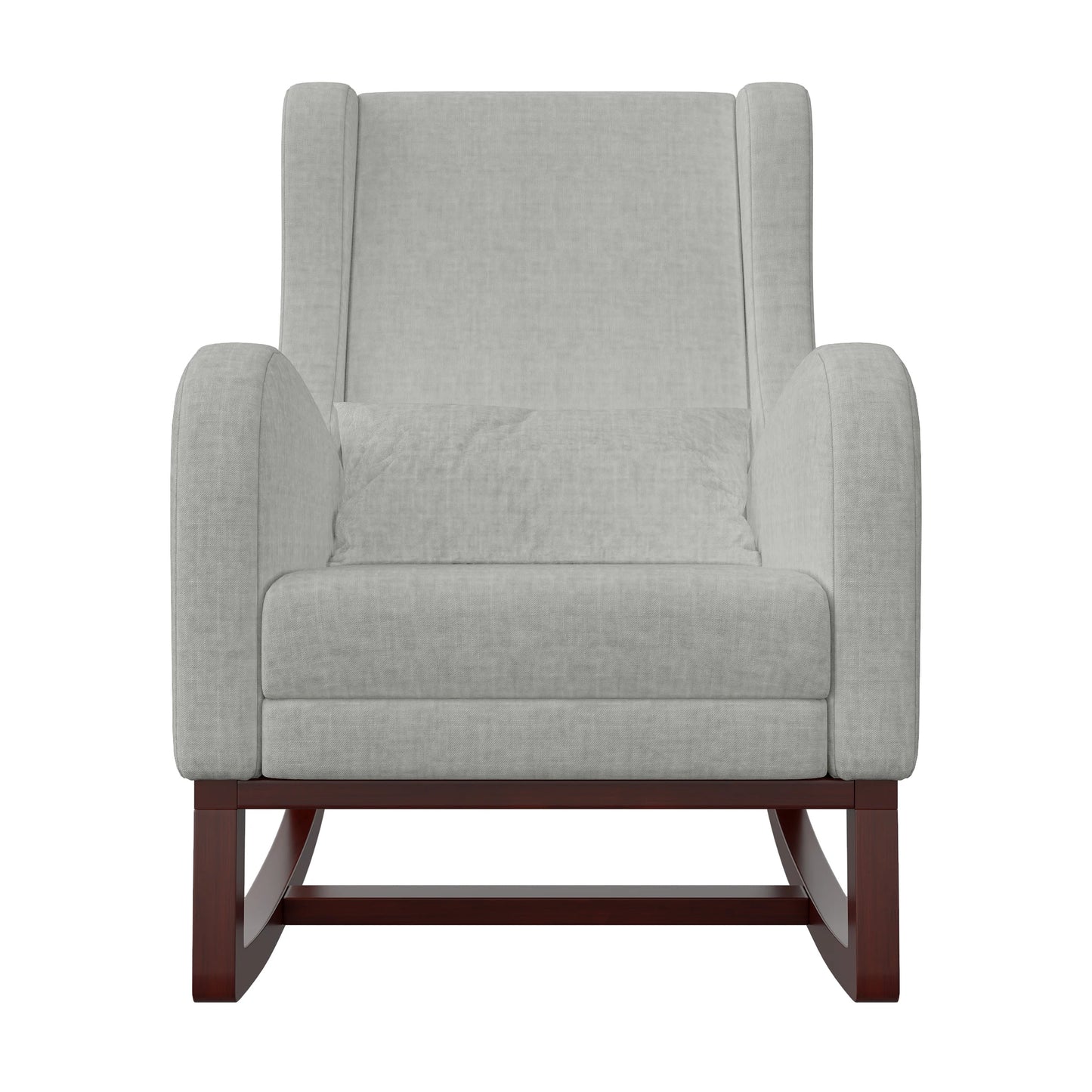 Schommelstoel - Relaxstoel - Loungestoel - Met Voetsteun - Matte Stof - Kussens - Opbergzakken - Massief Houten Basis - voor Woonkamers - Slaapkamers - 64 x 67 x 99 cm - Grijs