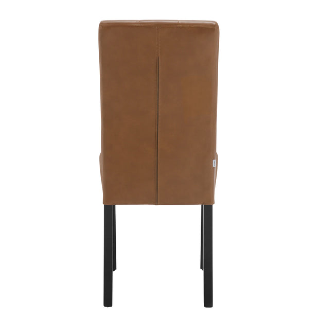 Chair - Dining Room Chairs - Set of 2 Faux Leather Dining Room Chairs - Ergonomic - Solid Wood Legs - High Backrest - Comfortably Padded - Ergonomic &amp; Durable - For Kitchen - Dining Room - 44x99x59cm - Brown