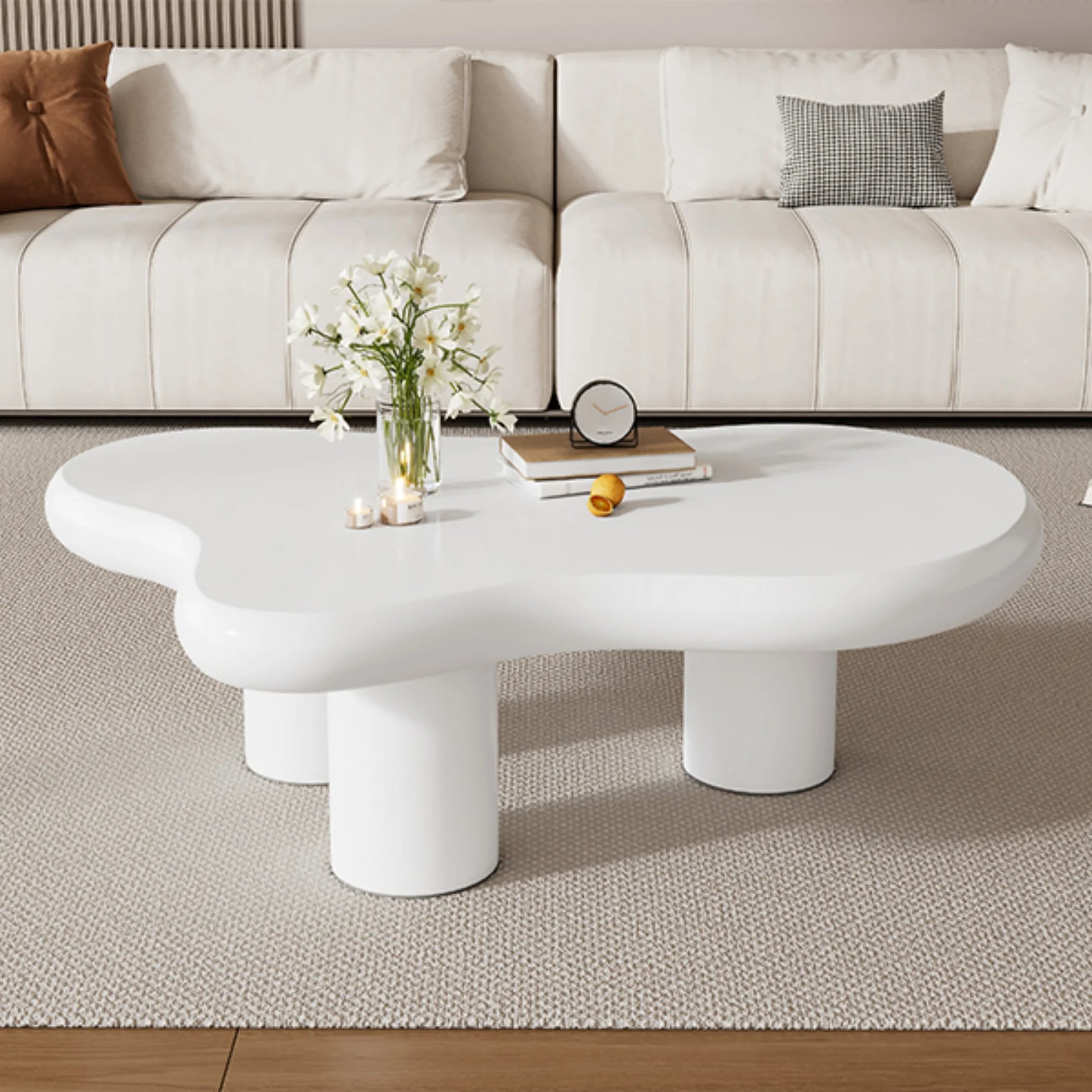 Salontafel – Wolkvormige - Originele Tafel – Design Tafel – Woonkamer Tafel – MDF Tafel – 97x67 cm – Draagvermogen 80 kg - QUORE