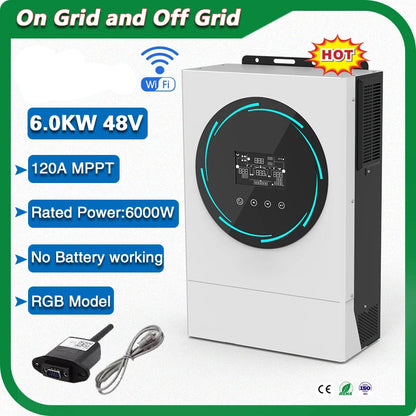 Hybrid Zonnestroomomvormer – Hybride Omvormer – Solar Inverter – Zonne-energie Omvormer – 10,2 kW Vermogen – Wifi Monitoring